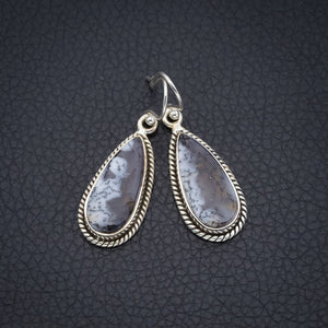 StarGems Dendritic Opal  Handmade 925 Sterling Silver Earrings 1.75" F6355