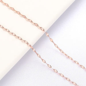 StarGems® Solid 18k Real Yellow/Rose/White Gold Classic Box Chain Necklace for Women 45cm ND003