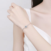 hesy® 1ct Moissanit 925 Silber platiniertes verstellbares Sonnenblumen-Armband B4709