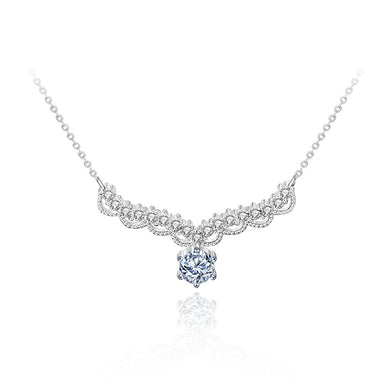 hesy®0.5ct Moissanite 925 Silver Platinum Plated&Zirconia Deer-Shape Necklace B4606