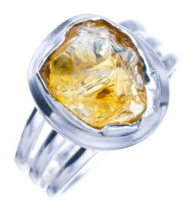 StarGems Citrin handgefertigter Ring aus 925er Sterlingsilber 7,5 Ra001
