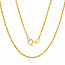 StarGems® Solid 18k Real Yellow Gold Hemp Rope Chain Necklace for Women 45cm ND006