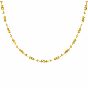 StarGems® Solid 18k Real Yellow Gold Flower&beads Chain Necklace for Women 45cm ND004